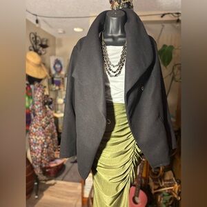 ANDRÉ BADI Asymmetrical Sculptural Jacket • Small • Collar • Minimalist Designer